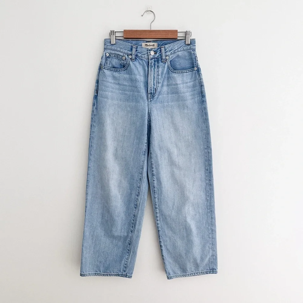 Madewell The Perfect Vintage Wide-Leg Crop Jean Light Wash - Picture 2 of 10